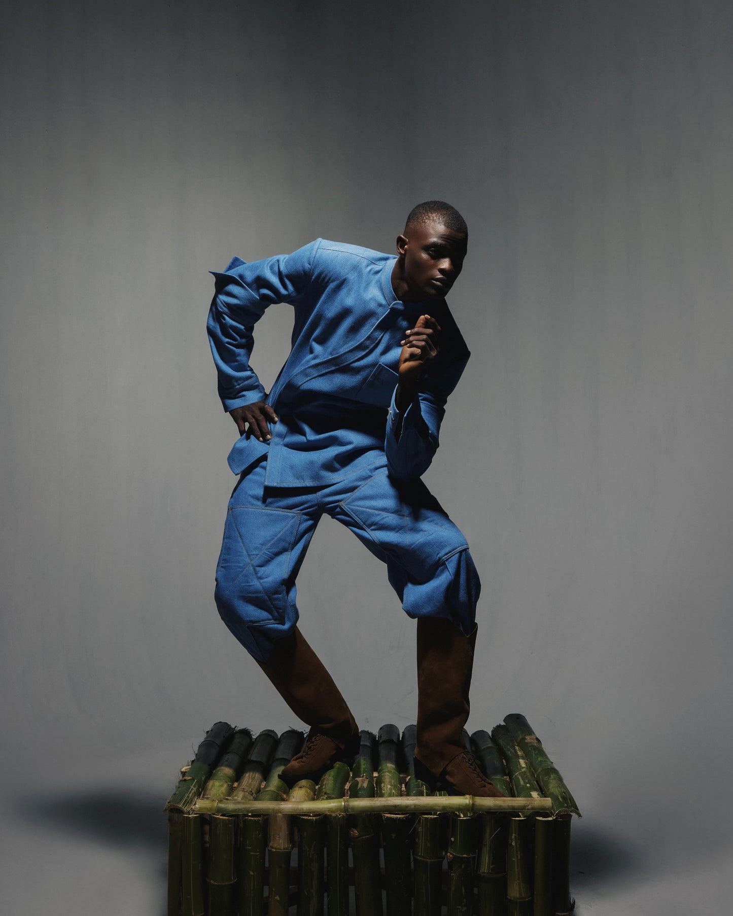 Asymmetric Button Down Overshirt with Inverted Sleeves