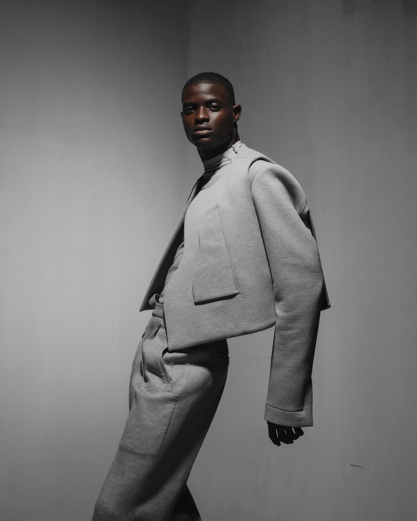 Asymmetric Rider Vest with Bolero Sleeves