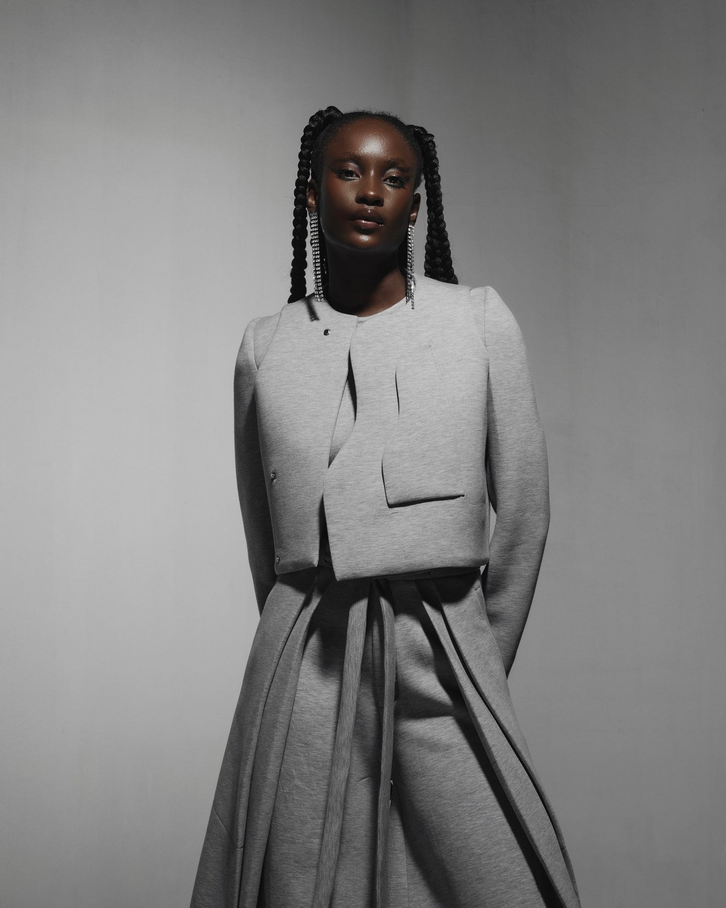 Asymmetric Rider Vest with Bolero Sleeves