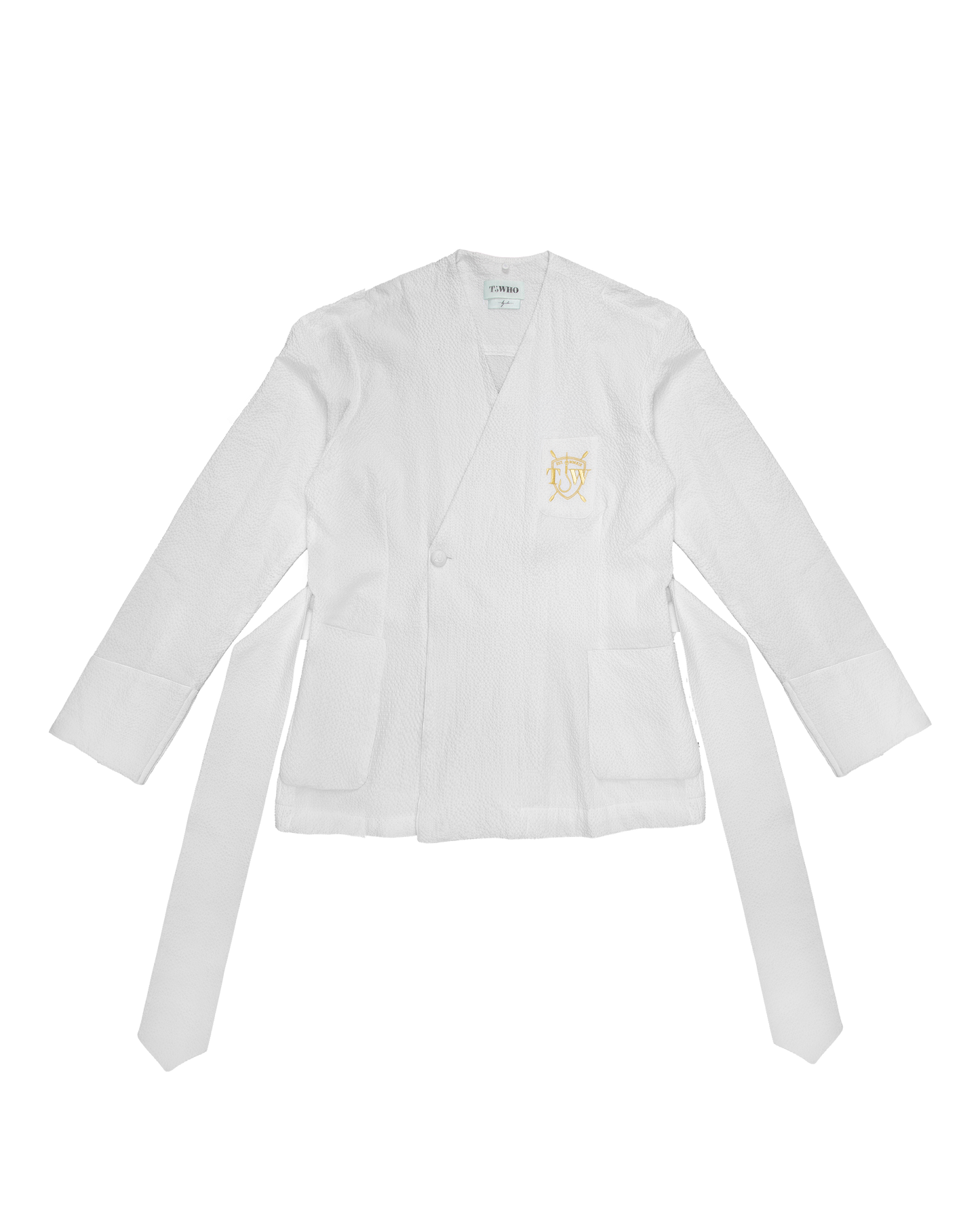 Club Monogram Smoking Jacket in Seersucker