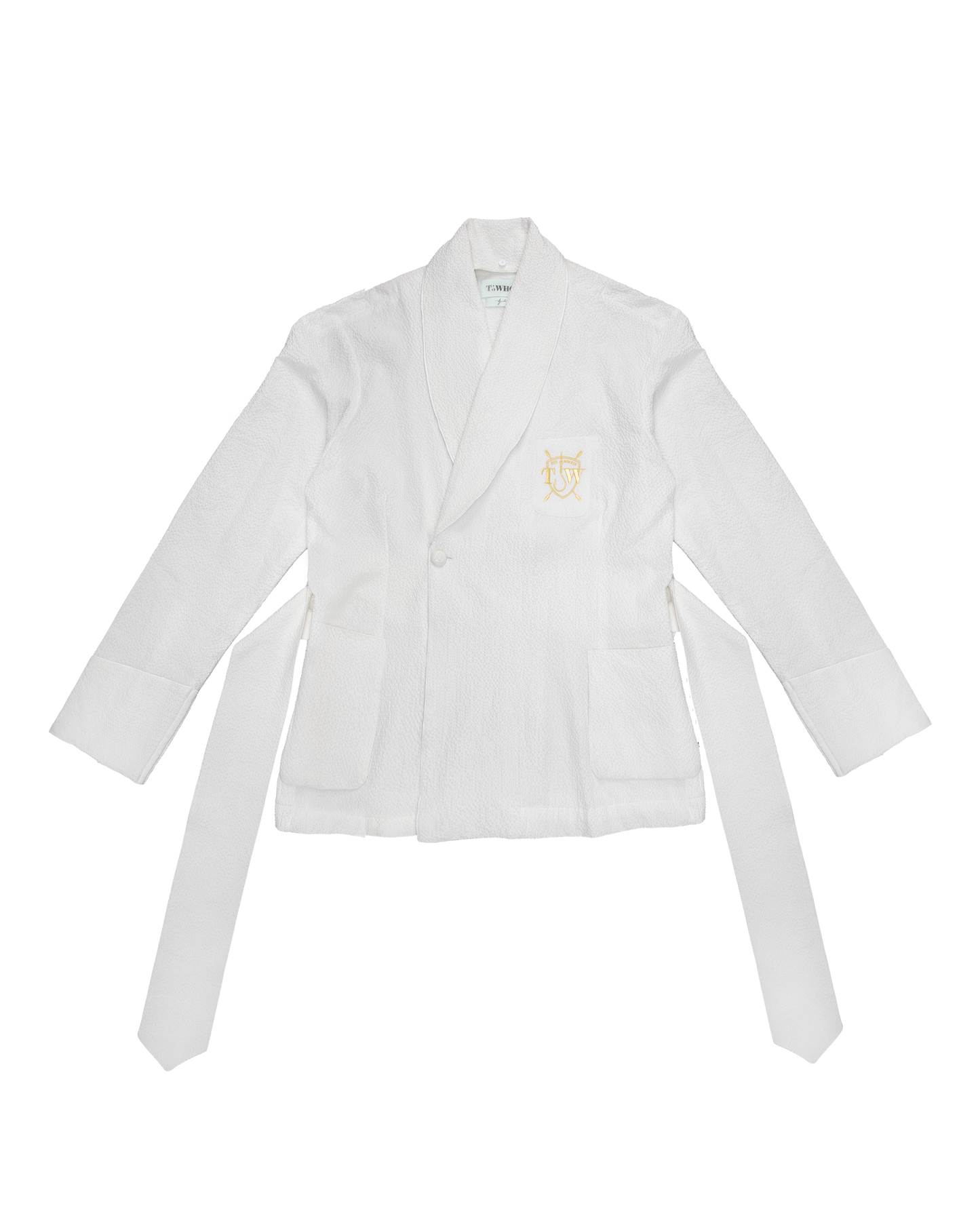 Club Monogram Smoking Jacket in Seersucker